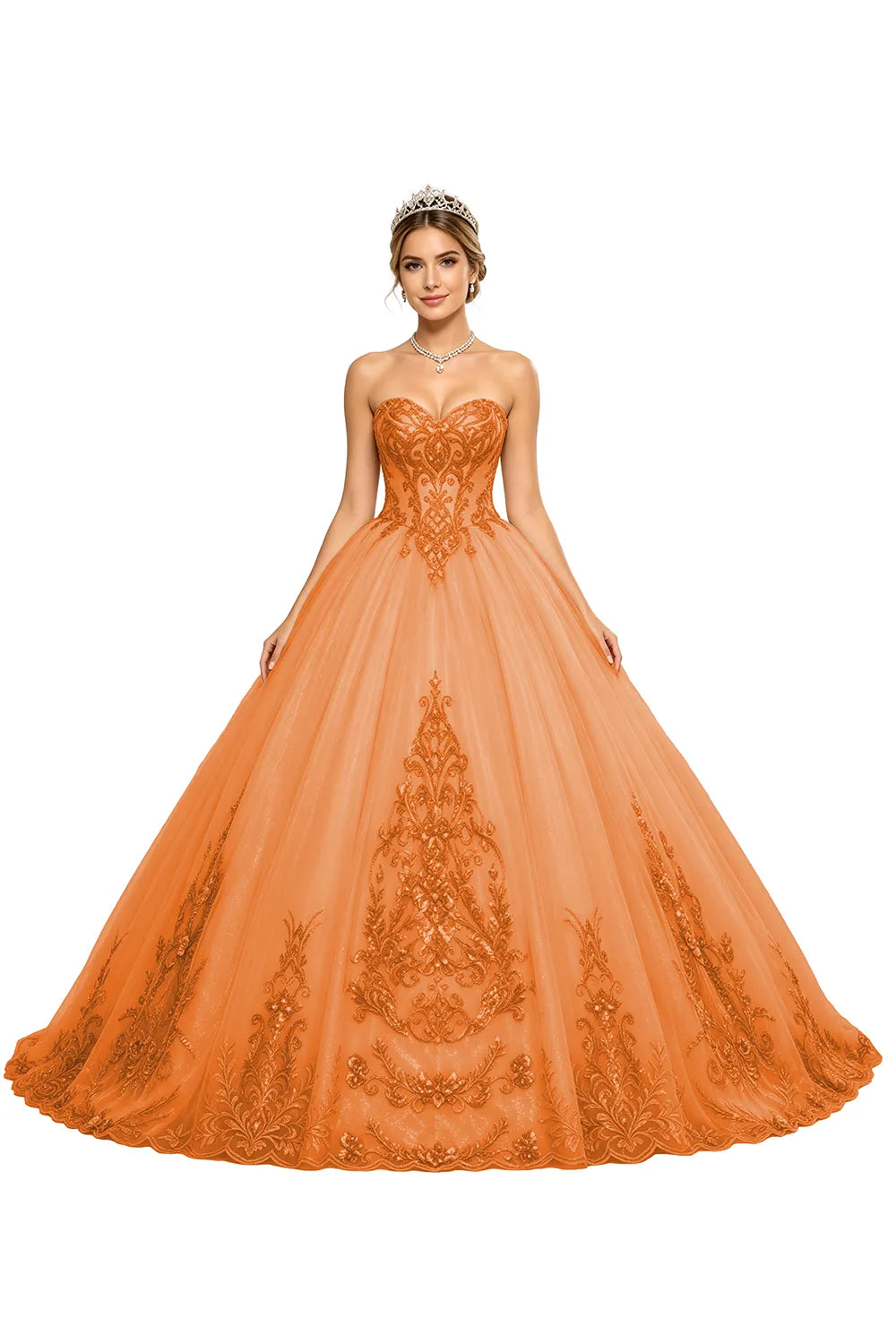 Golden Whisper Royal Embroidered Ball Gown