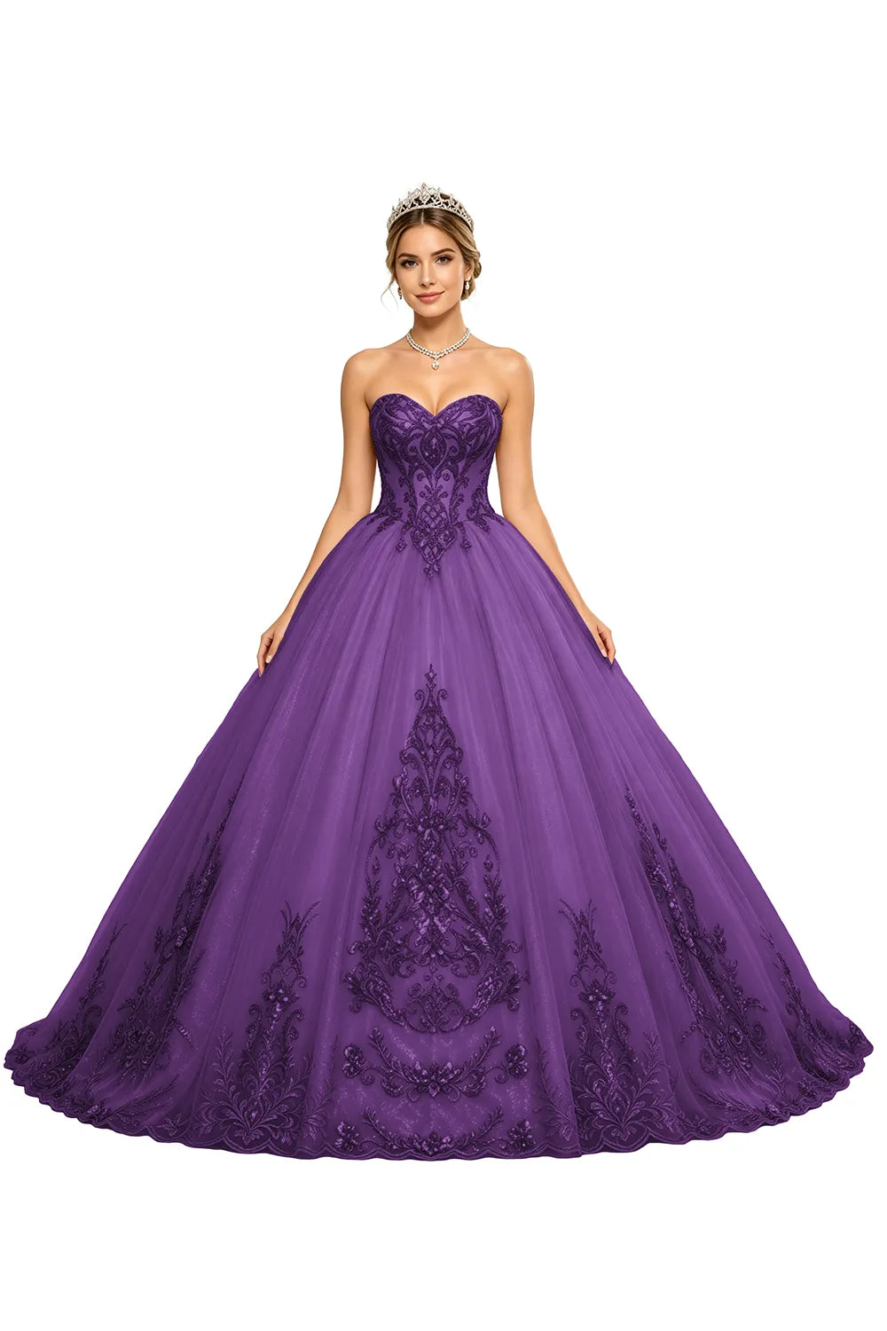 Golden Whisper Royal Embroidered Ball Gown