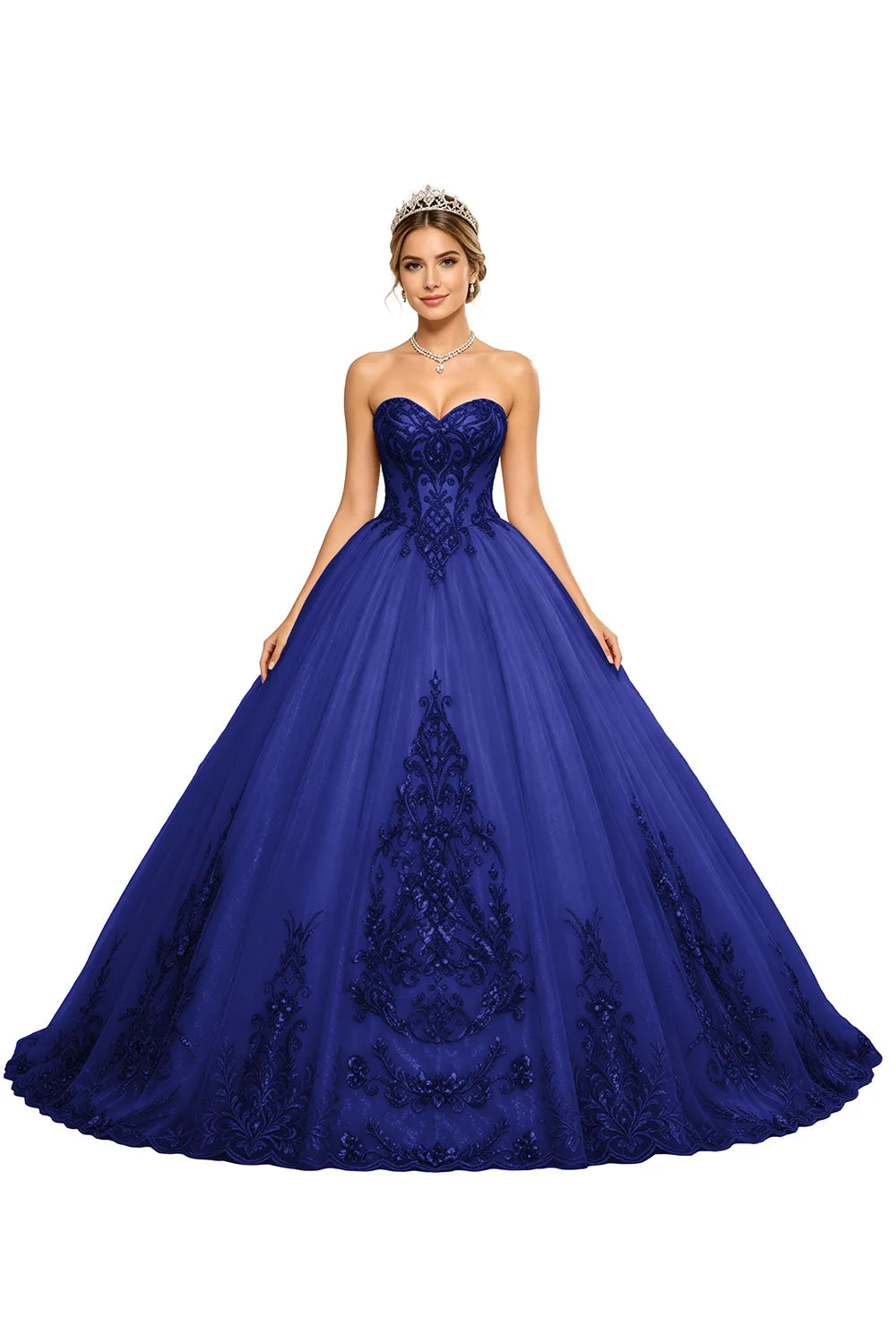 Golden Whisper Royal Embroidered Ball Gown
