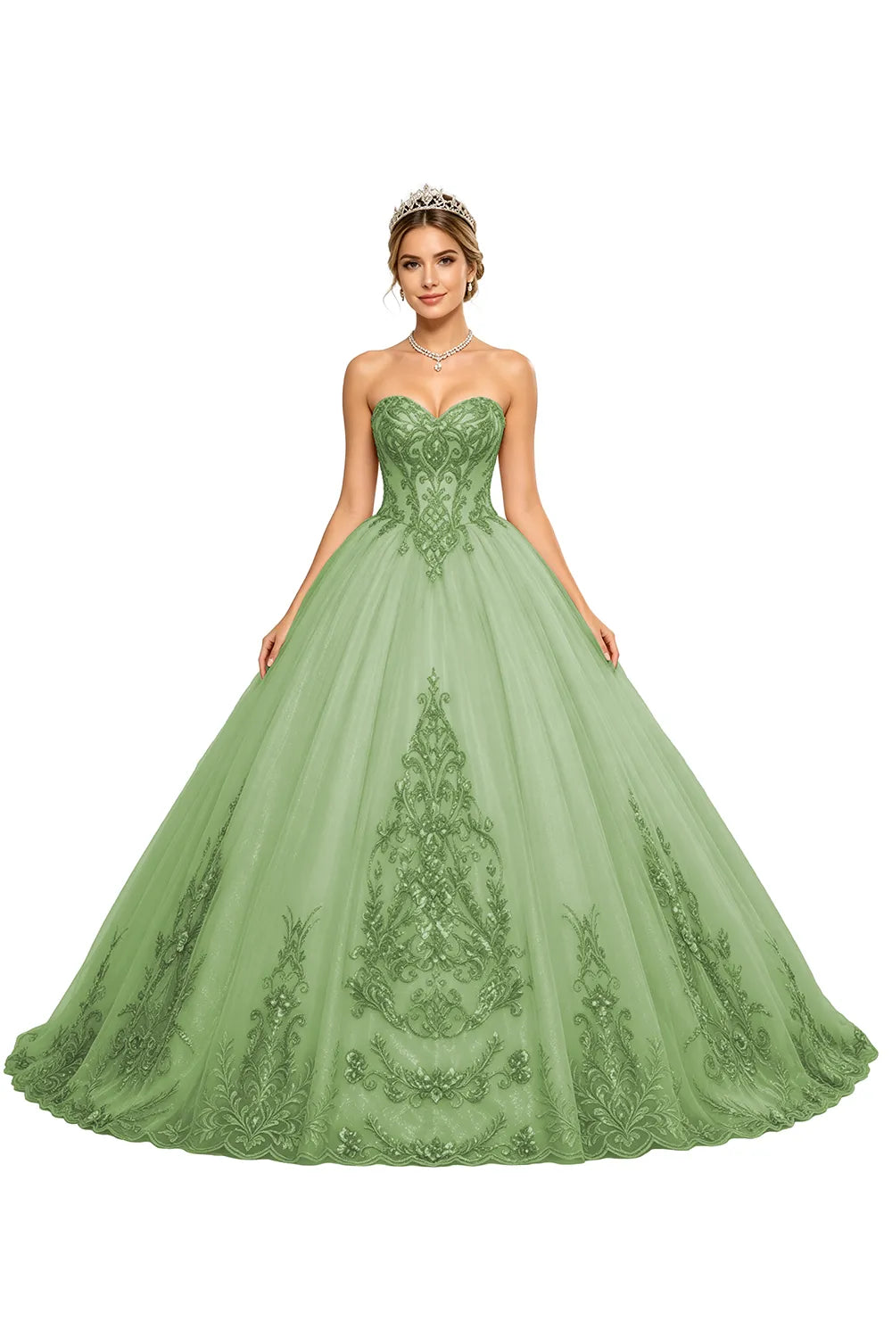 Golden Whisper Royal Embroidered Ball Gown