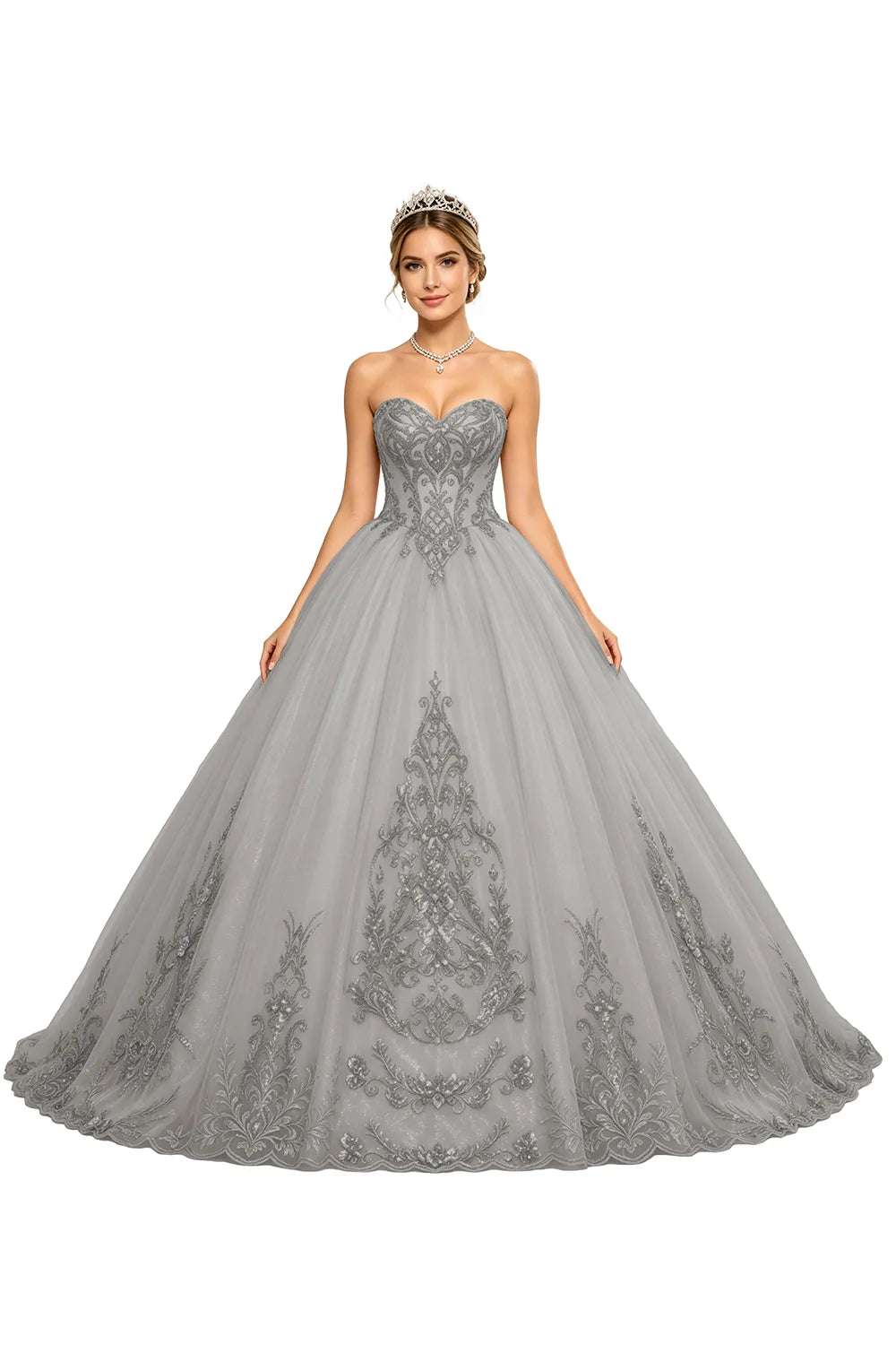 Golden Whisper Royal Embroidered Ball Gown