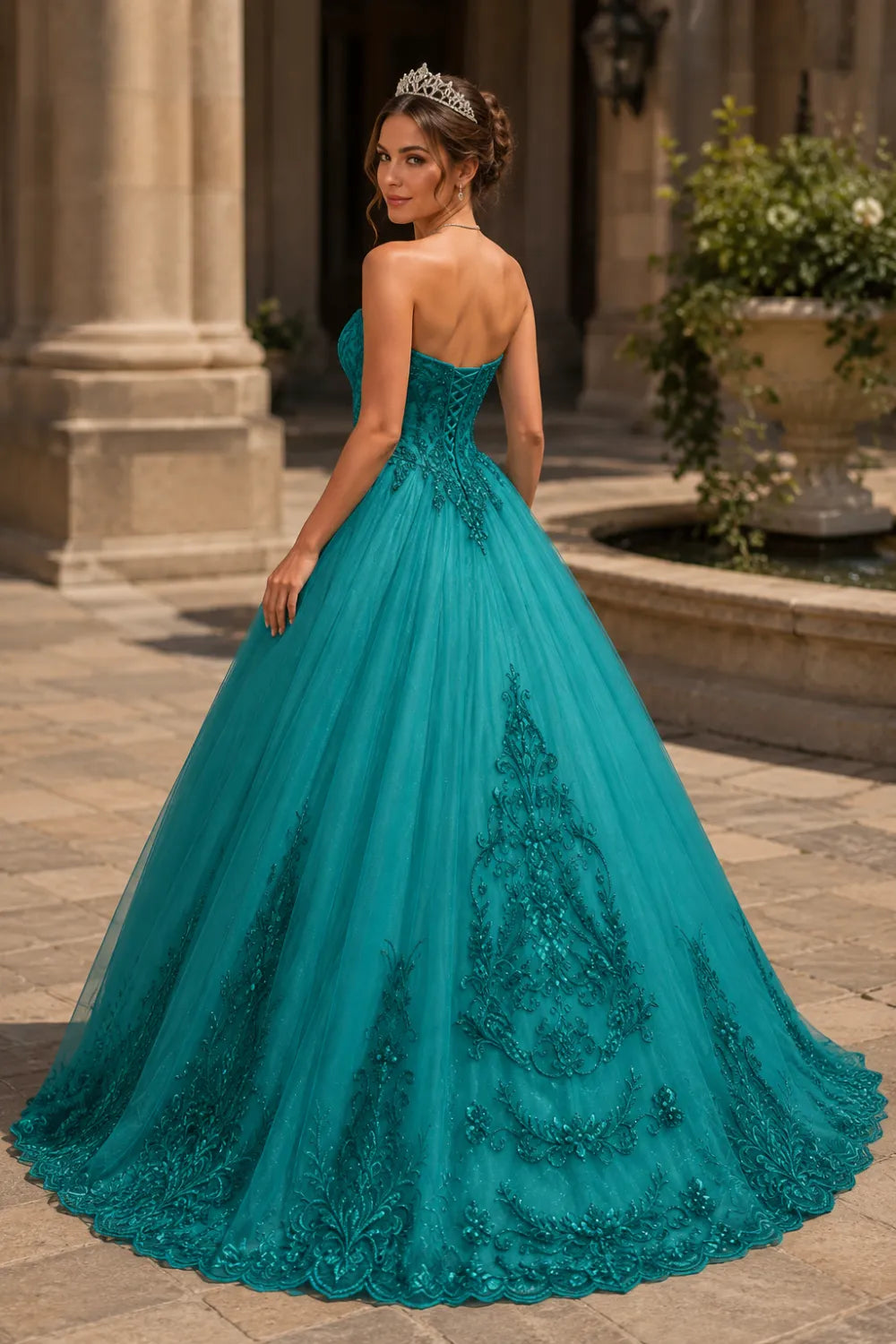 Golden Whisper Royal Embroidered Ball Gown