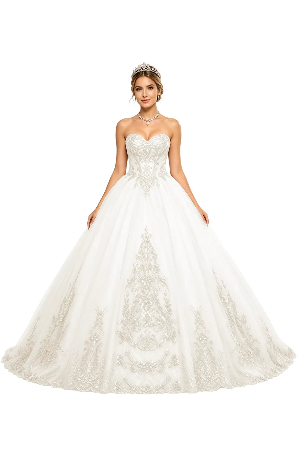 Golden Whisper Royal Embroidered Ball Gown