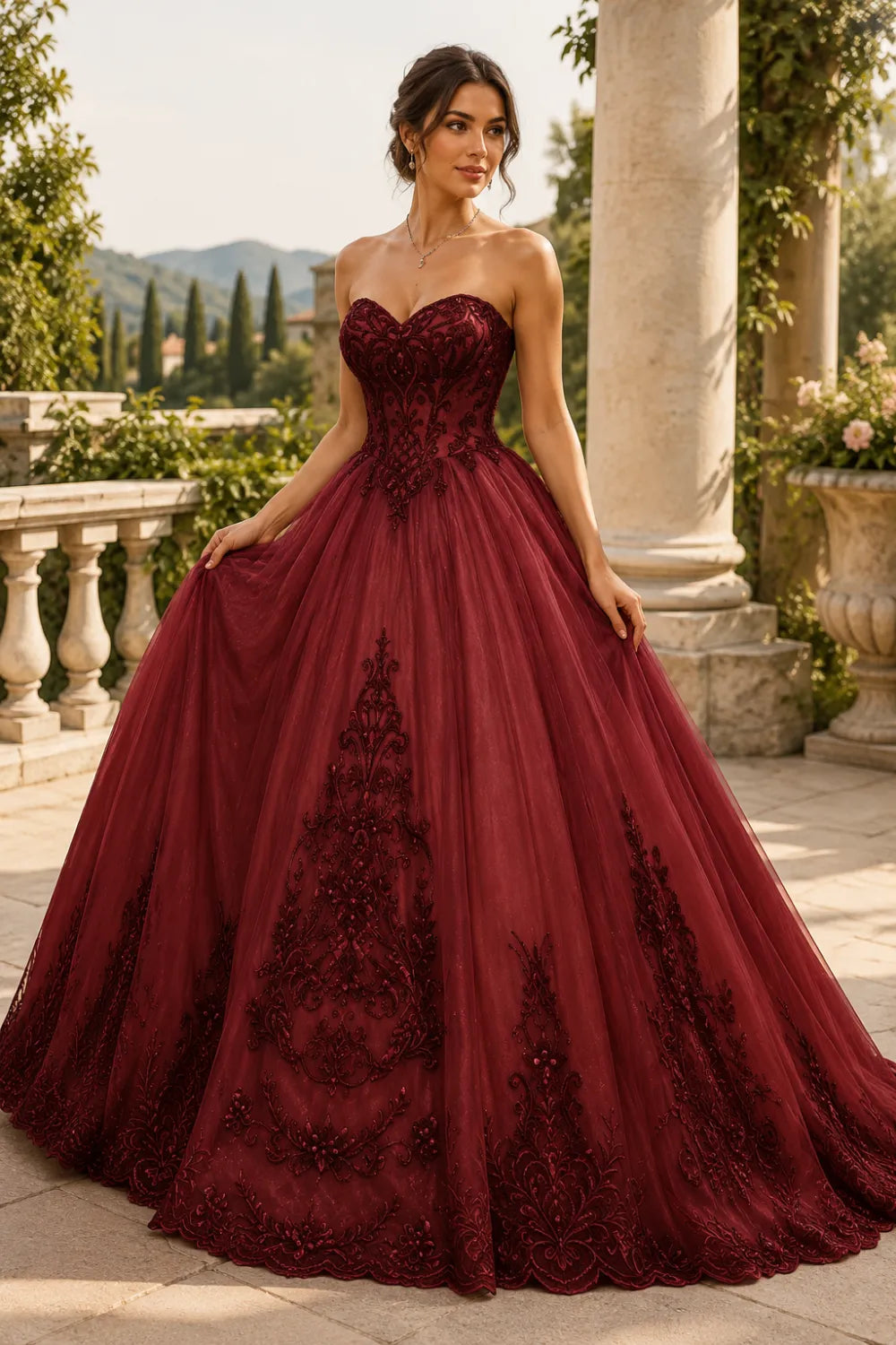 Golden Whisper Royal Embroidered Ball Gown