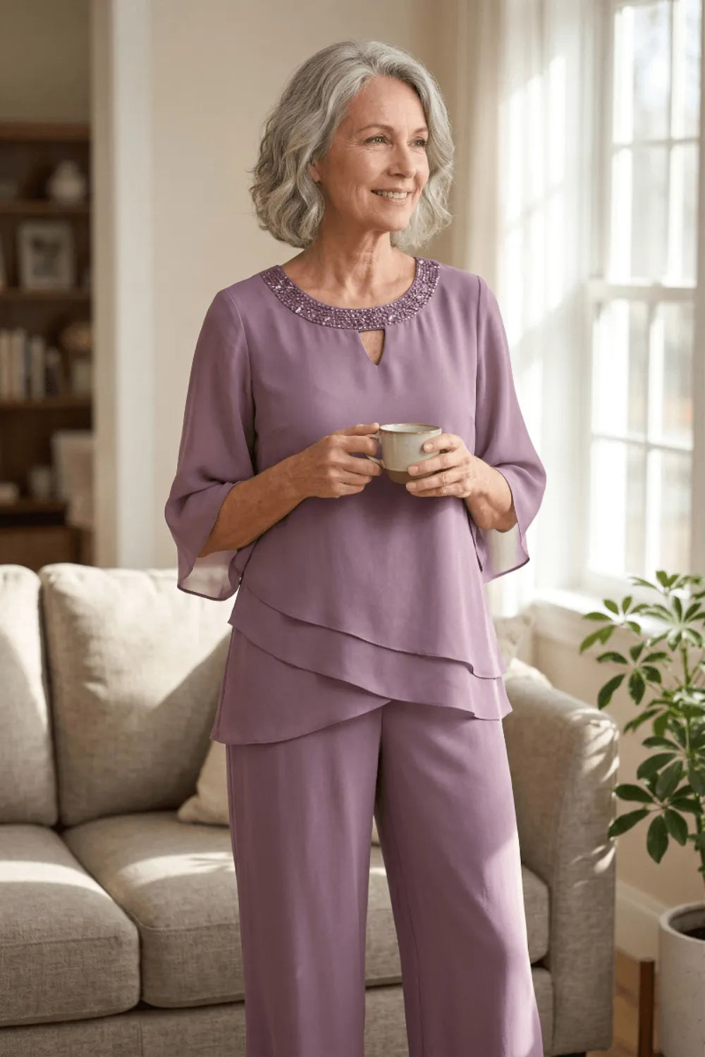 Serena Chiffon Pant Set