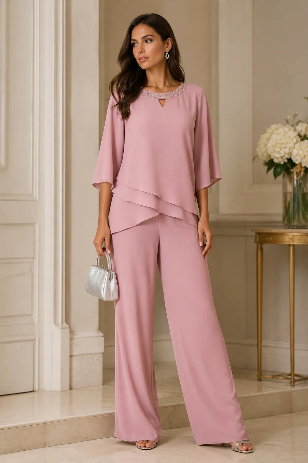 Serena Chiffon Pant Set