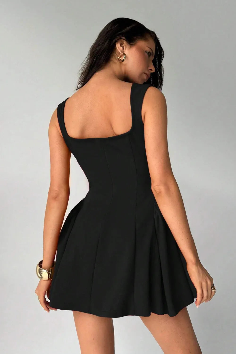Square Neck A-Line Mini Dress(SALE)