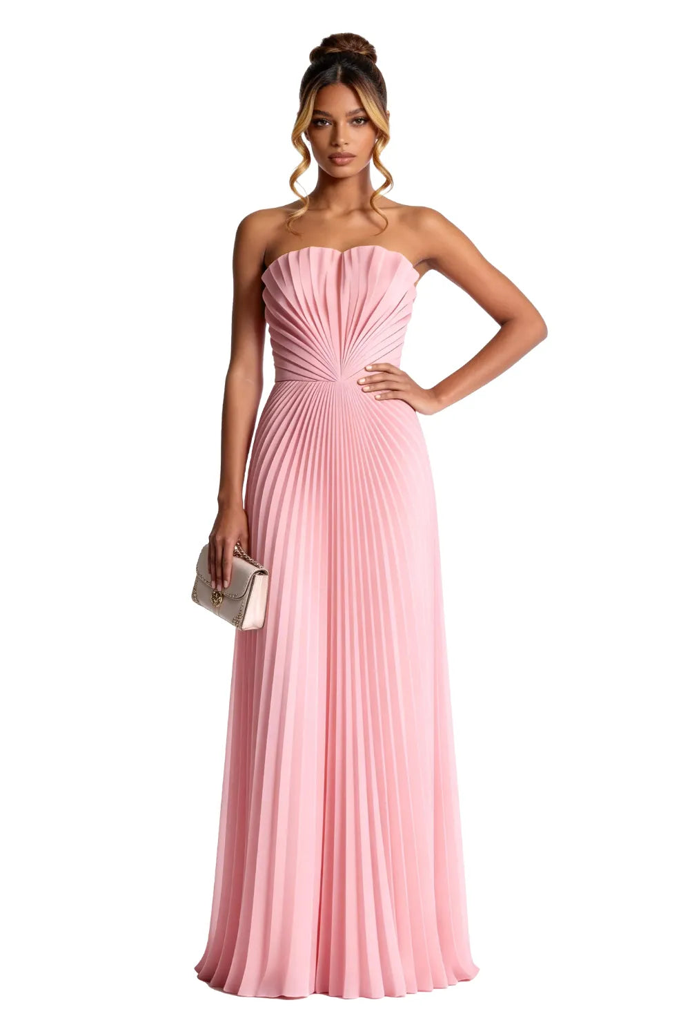 Aurora Pleated Sculpted Maxi Dress