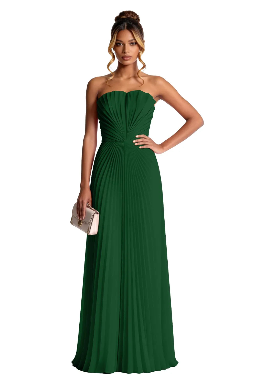 Aurora Pleated Sculpted Maxi Dress