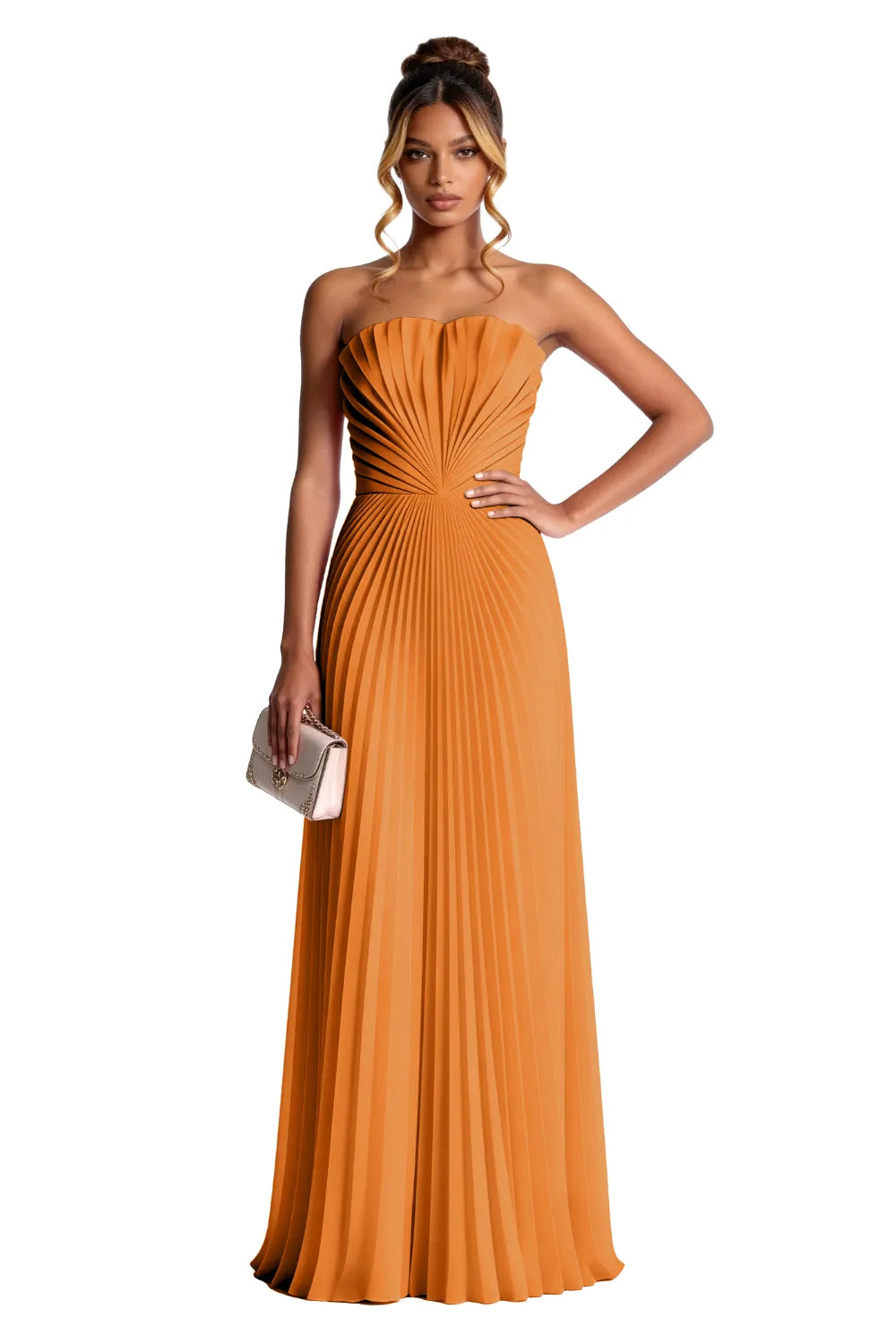 Aurora Pleated Sculpted Maxi Dress