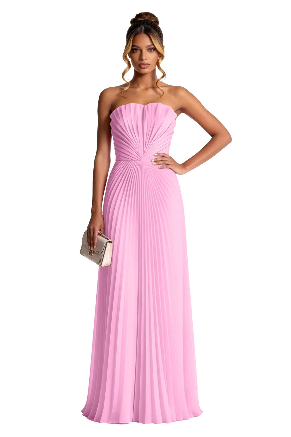 Aurora Pleated Sculpted Maxi Dress