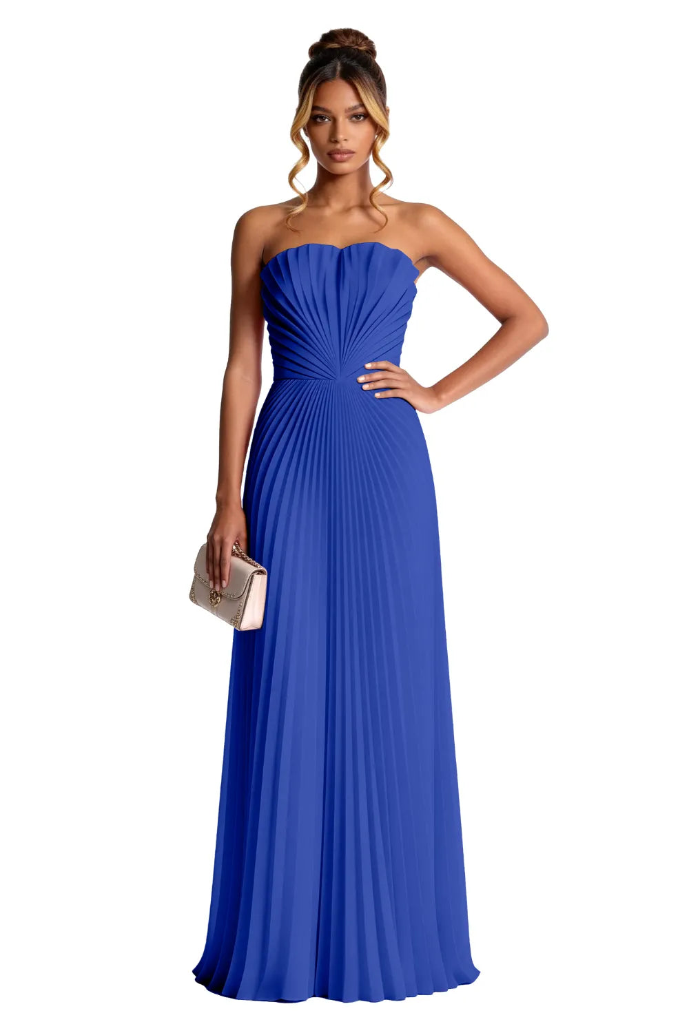 Aurora Pleated Sculpted Maxi Dress