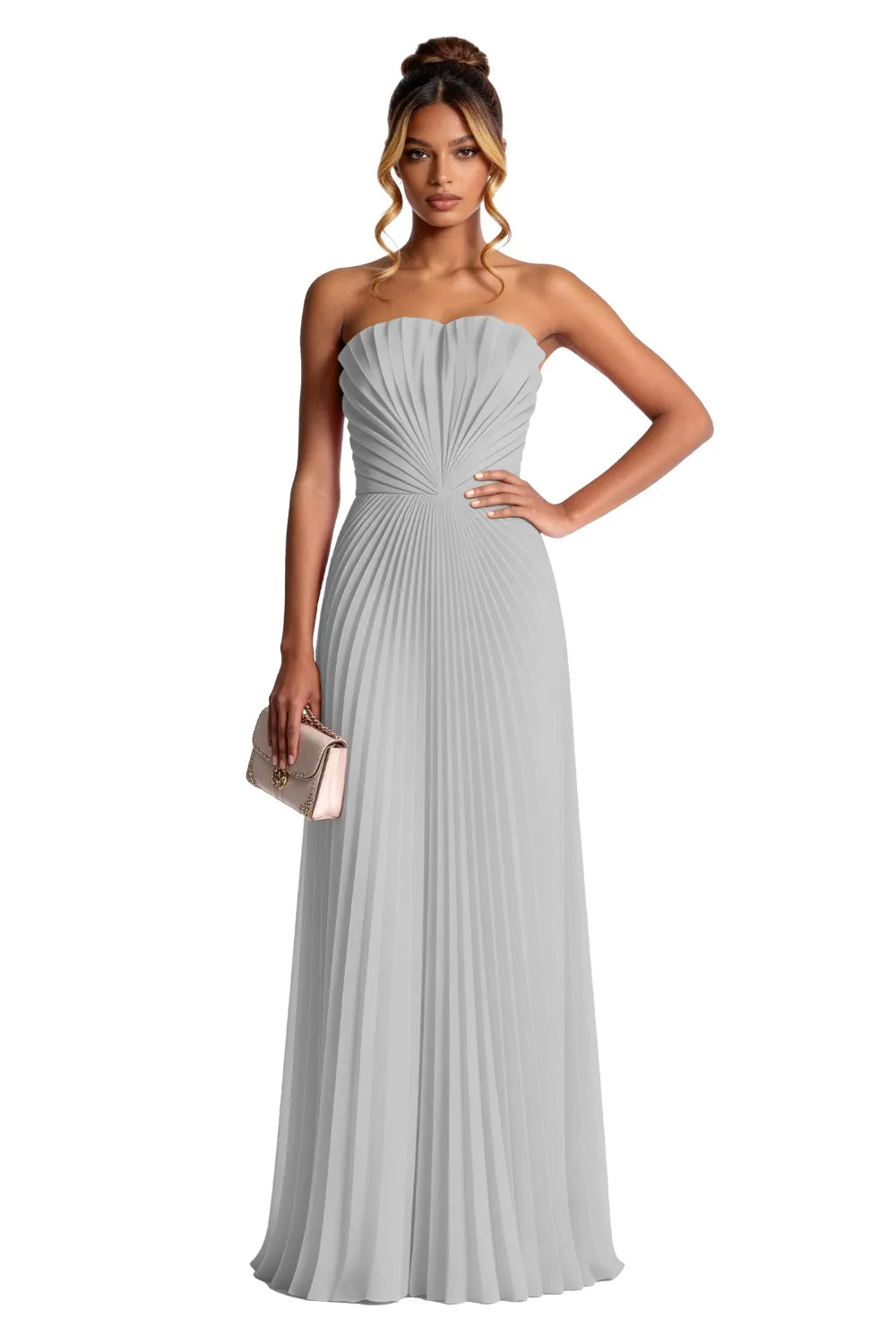 Aurora Pleated Sculpted Maxi Dress