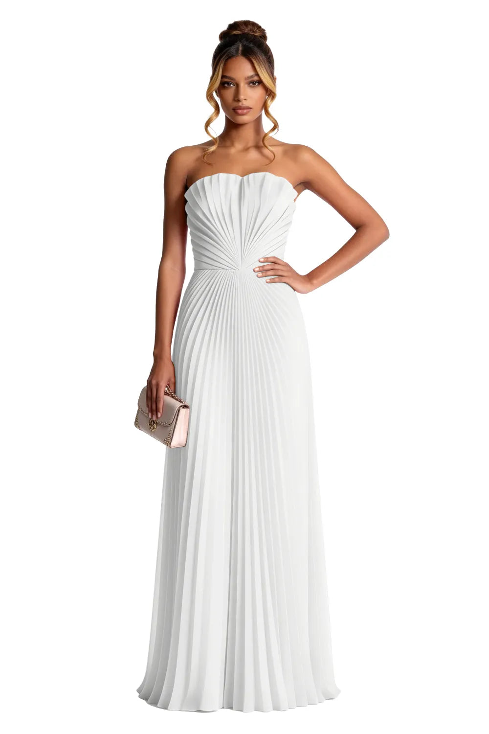 Aurora Pleated Sculpted Maxi Dress