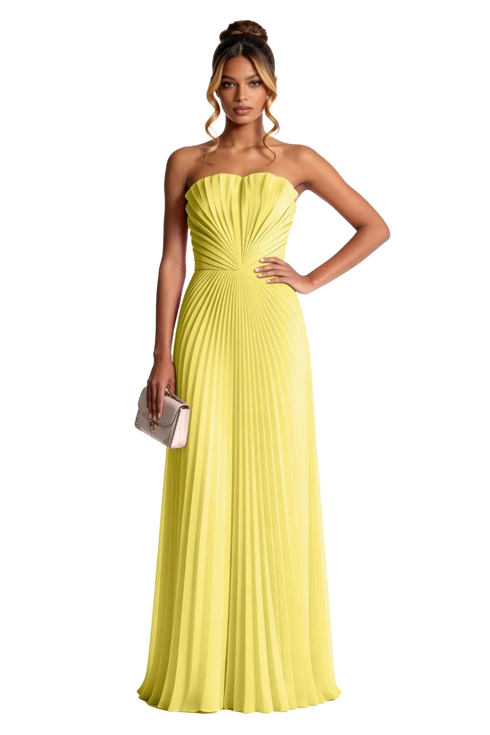 Aurora Pleated Sculpted Maxi Dress