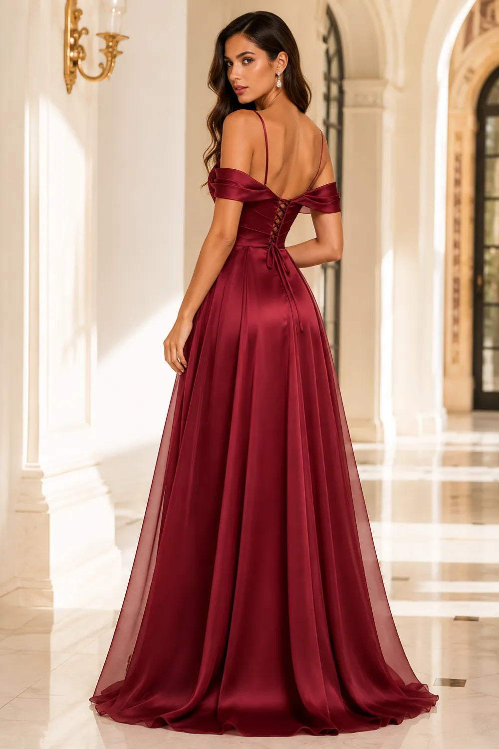 Evelina Sweetheart Satin Formal Dress