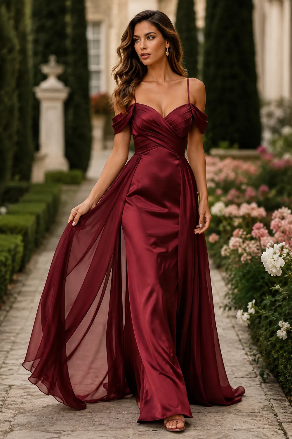 Evelina Sweetheart Satin Formal Dress