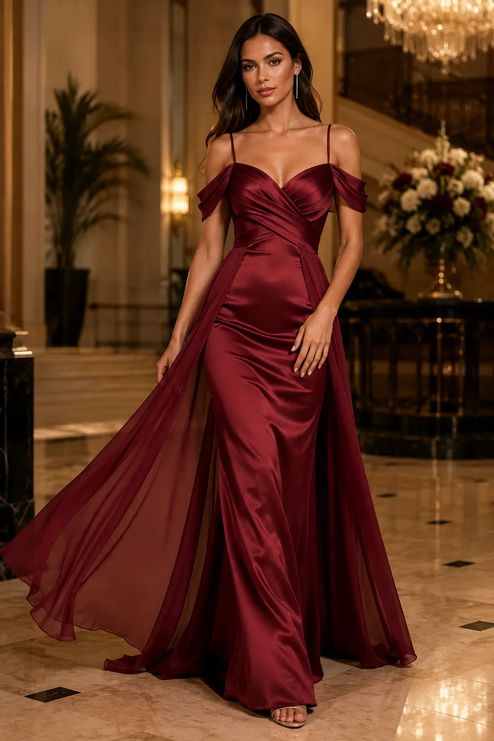 Evelina Sweetheart Satin Formal Dress