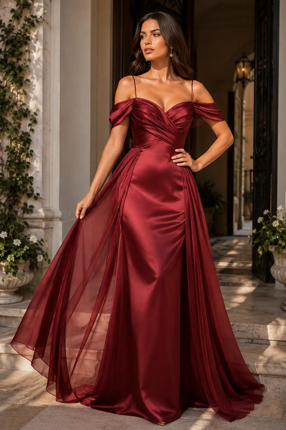Evelina Sweetheart Satin Formal Dress