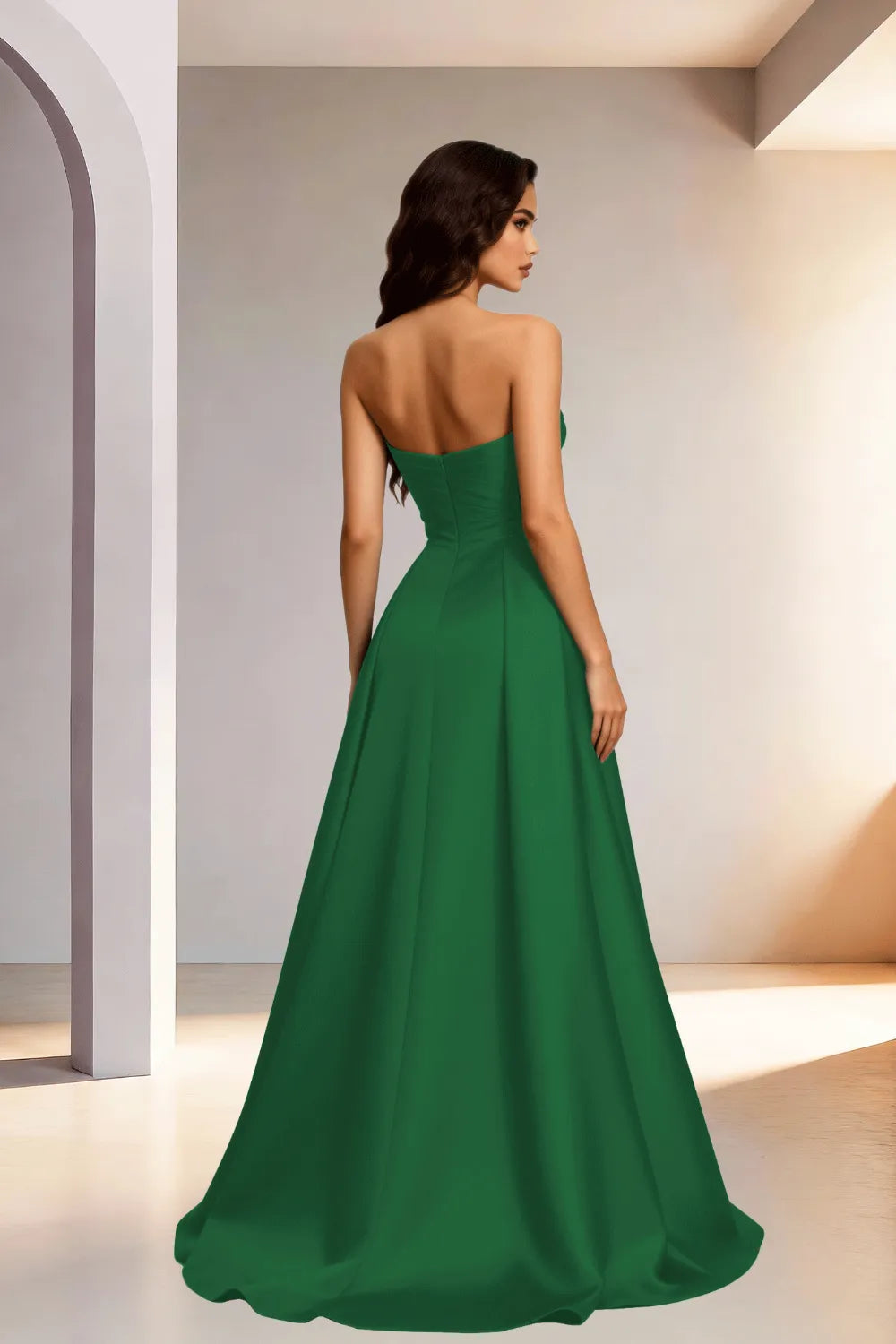 Elowen Minimalist High Slit Ball Gown