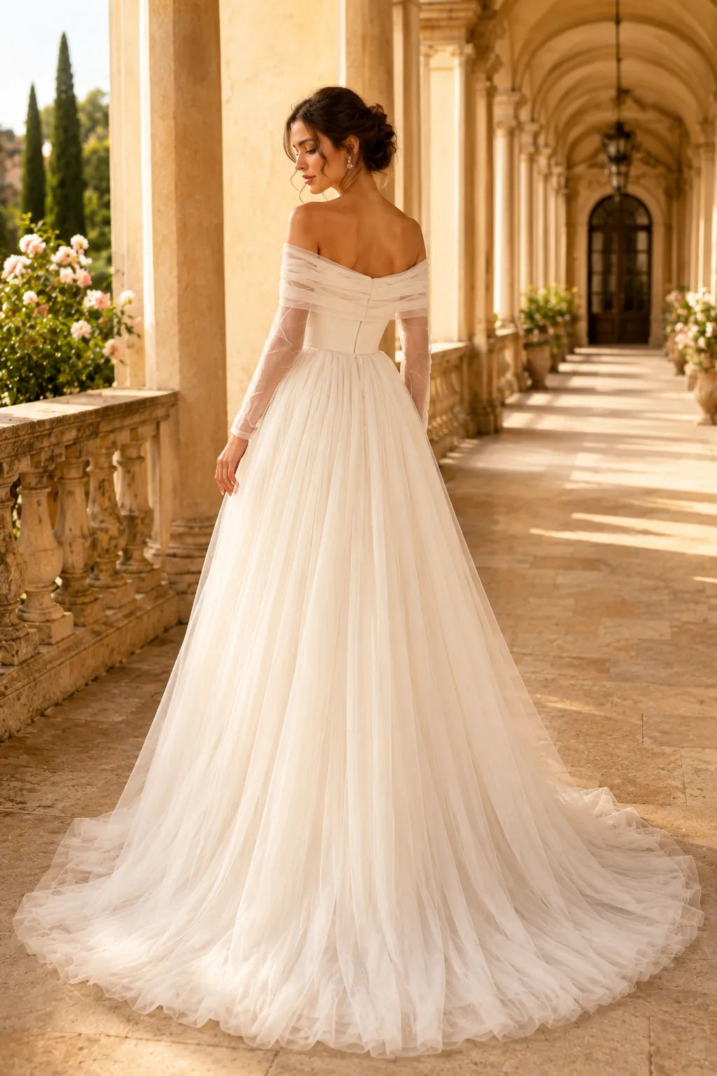 Elegant Long Sleeve Wedding Guest Dress Off Shoulder