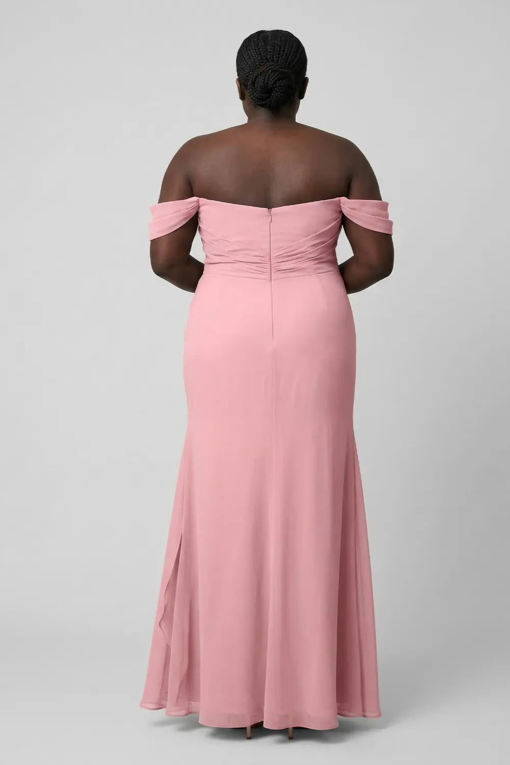 Rosalie Dusty Pink Off Shoulder Bridesmaid Dress