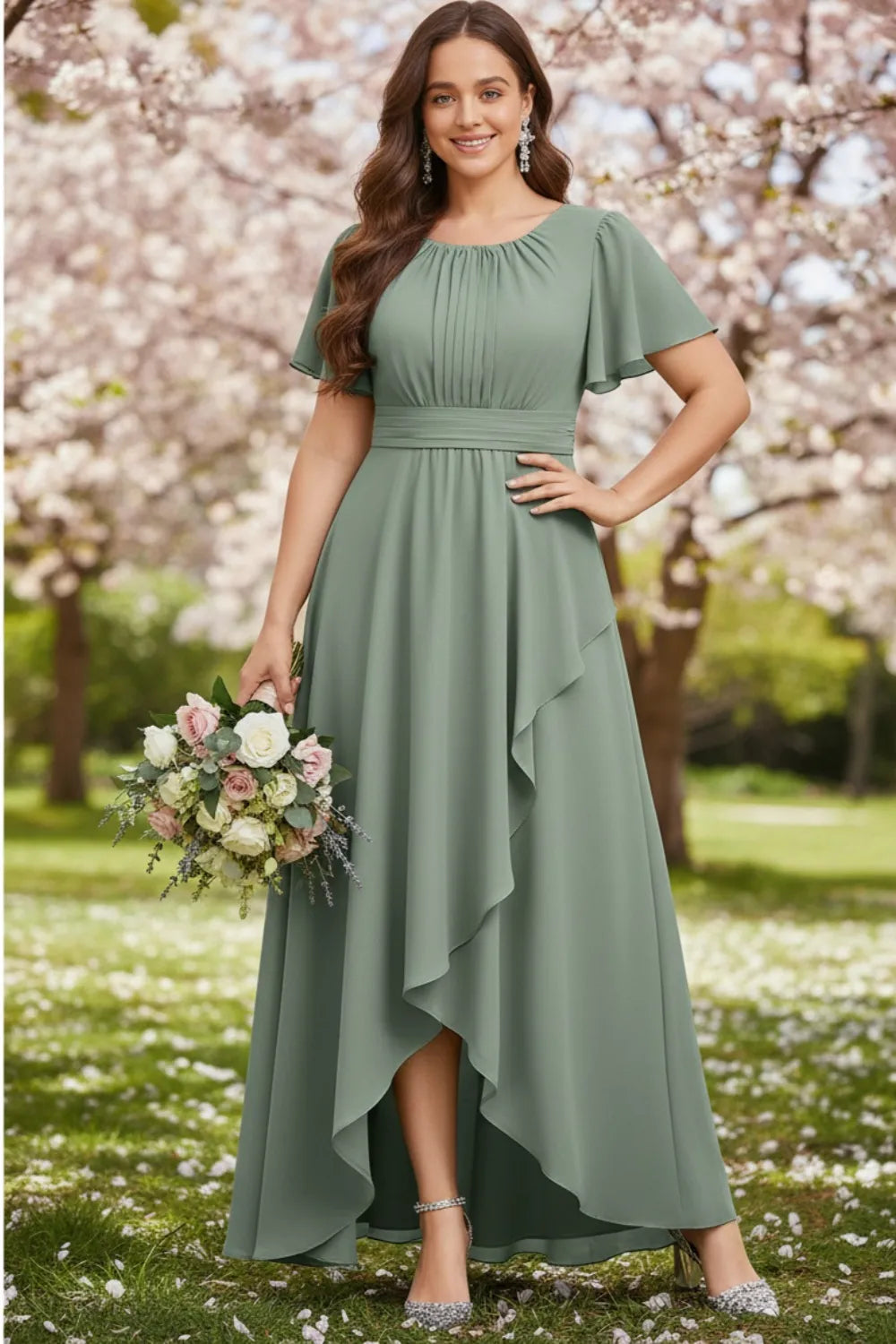 Elara High-Low Bridesmaid Dress