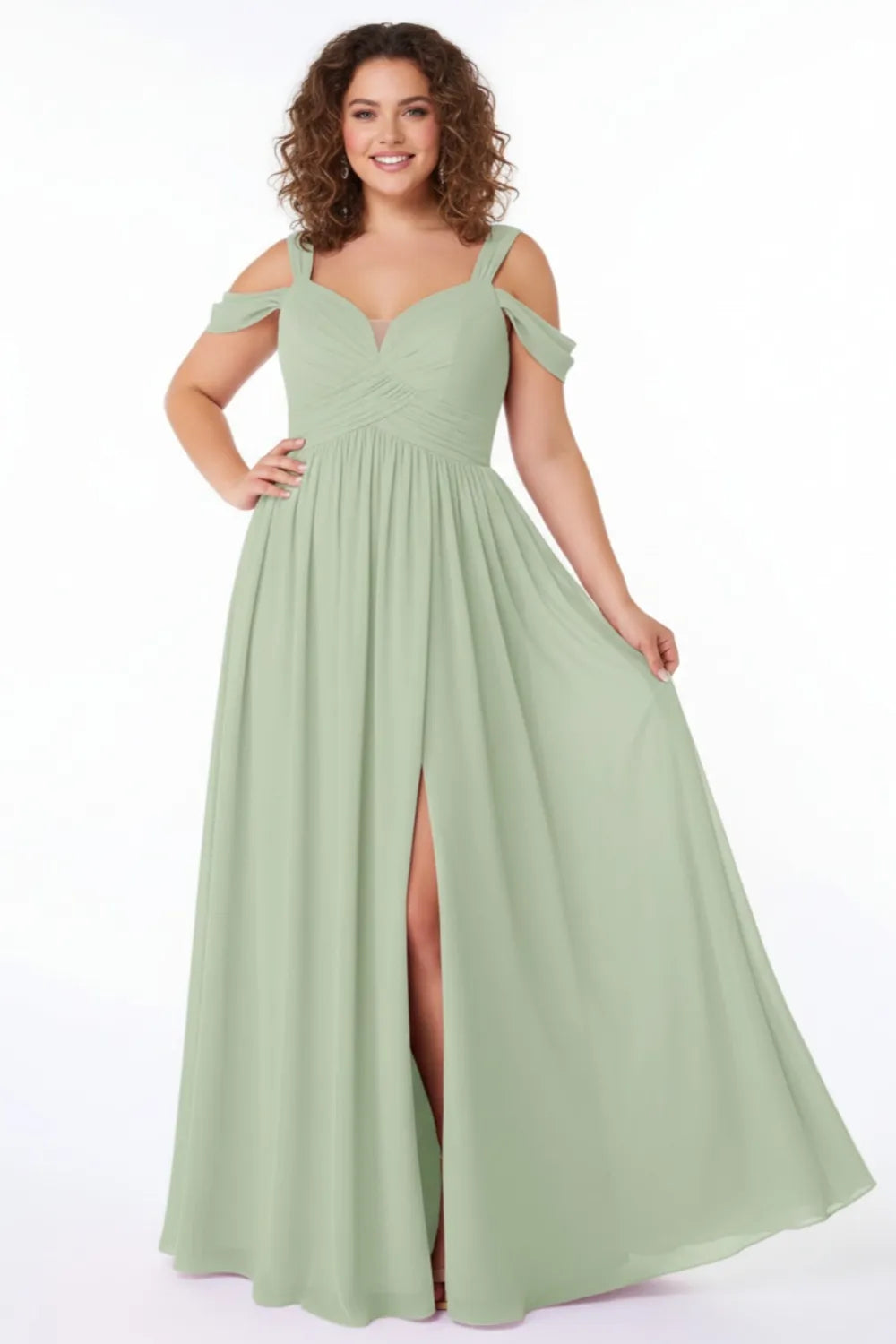 Plus Size Chiffon Wedding Guest Maxi Dress