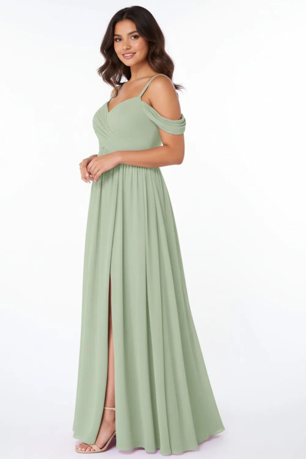 Plus Size Chiffon Wedding Guest Maxi Dress