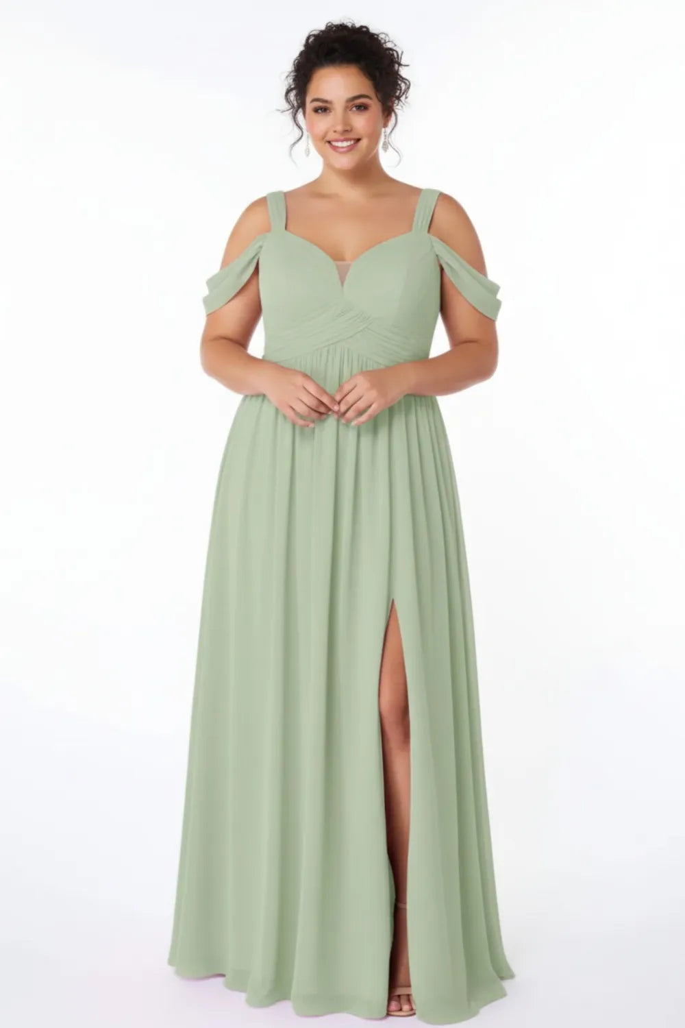 Plus Size Chiffon Wedding Guest Maxi Dress