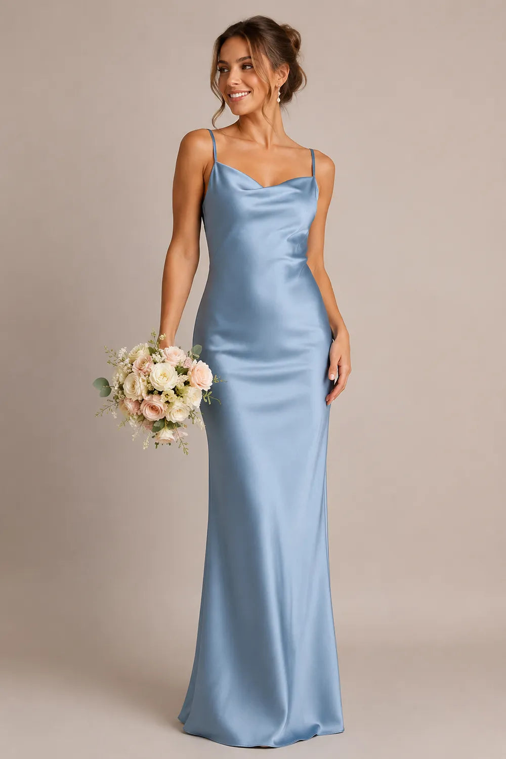 Cowl Neck Bridesmaid Dress