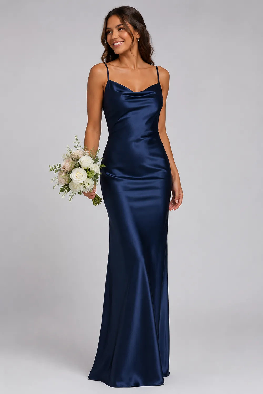 Cowl Neck Bridesmaid Dress