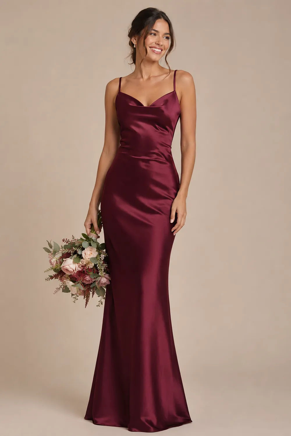 Cowl Neck Bridesmaid Dress