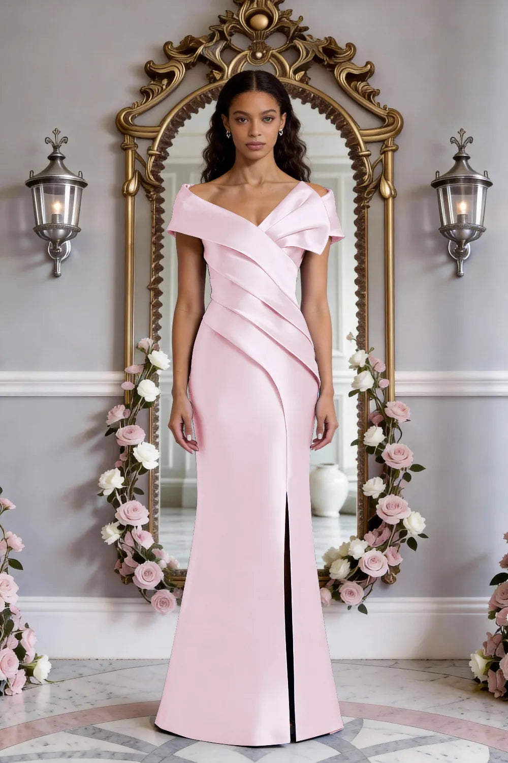 Celeste Button-Back Elegant Gown