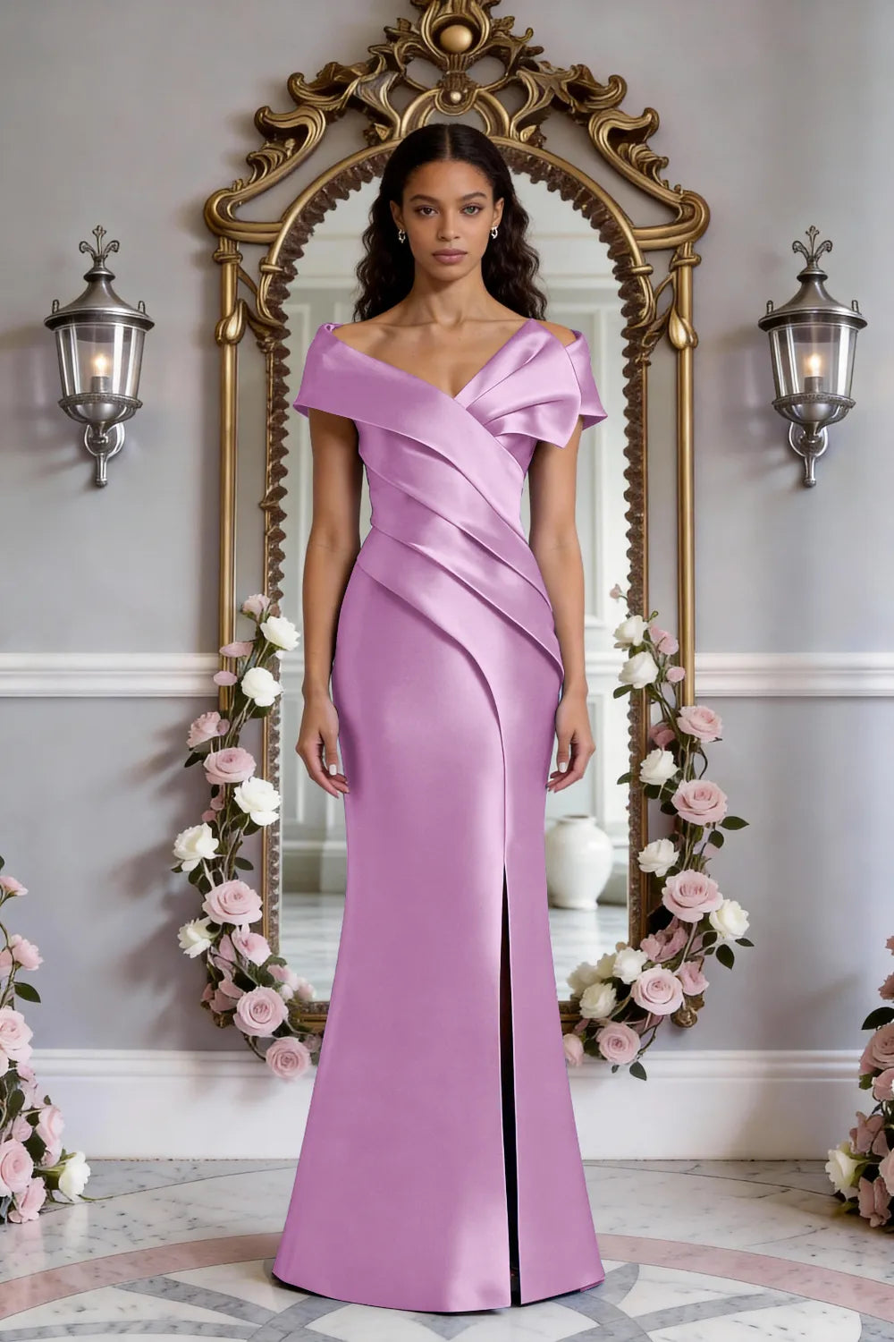 Celeste Button-Back Elegant Gown