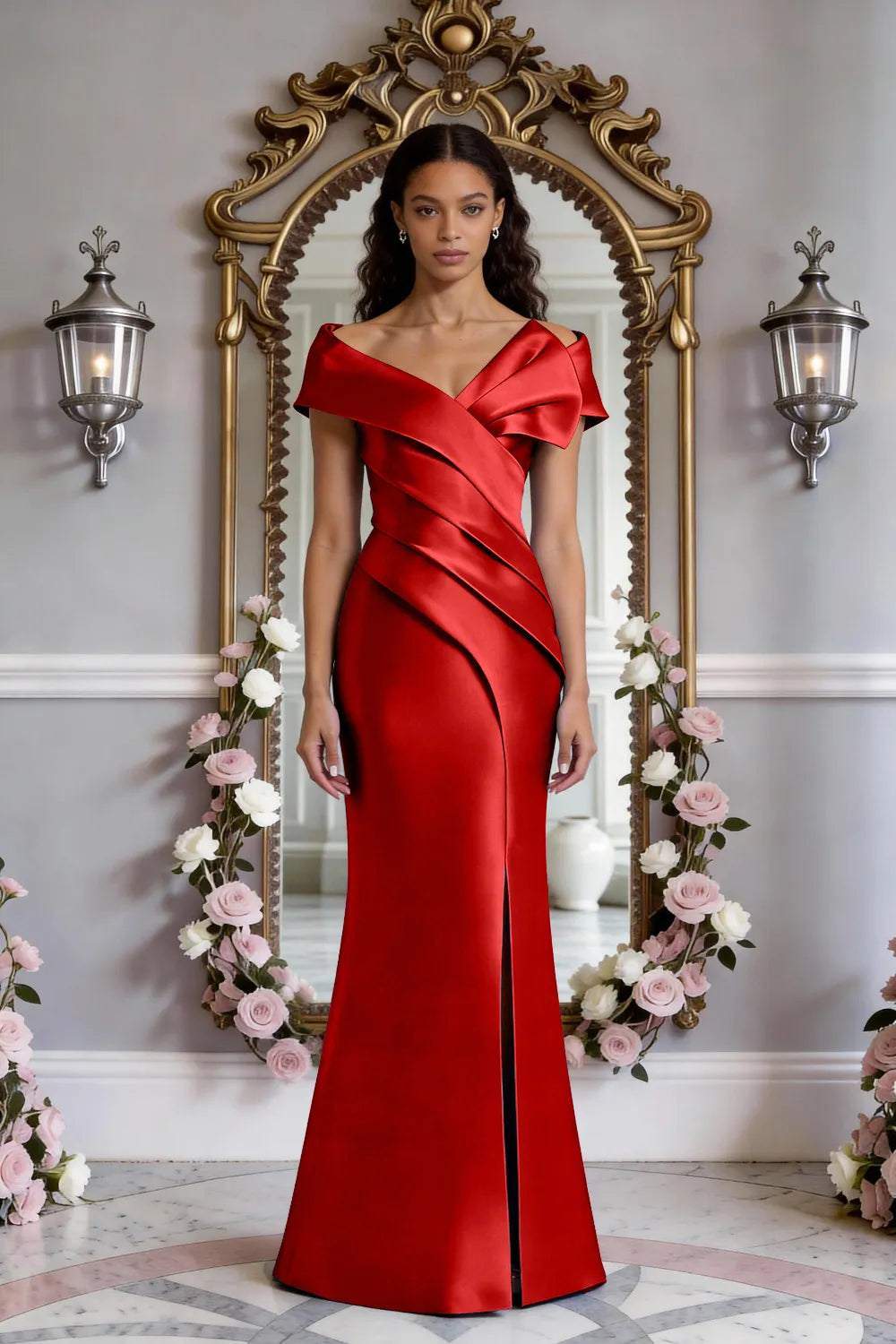 Celeste Button-Back Elegant Gown