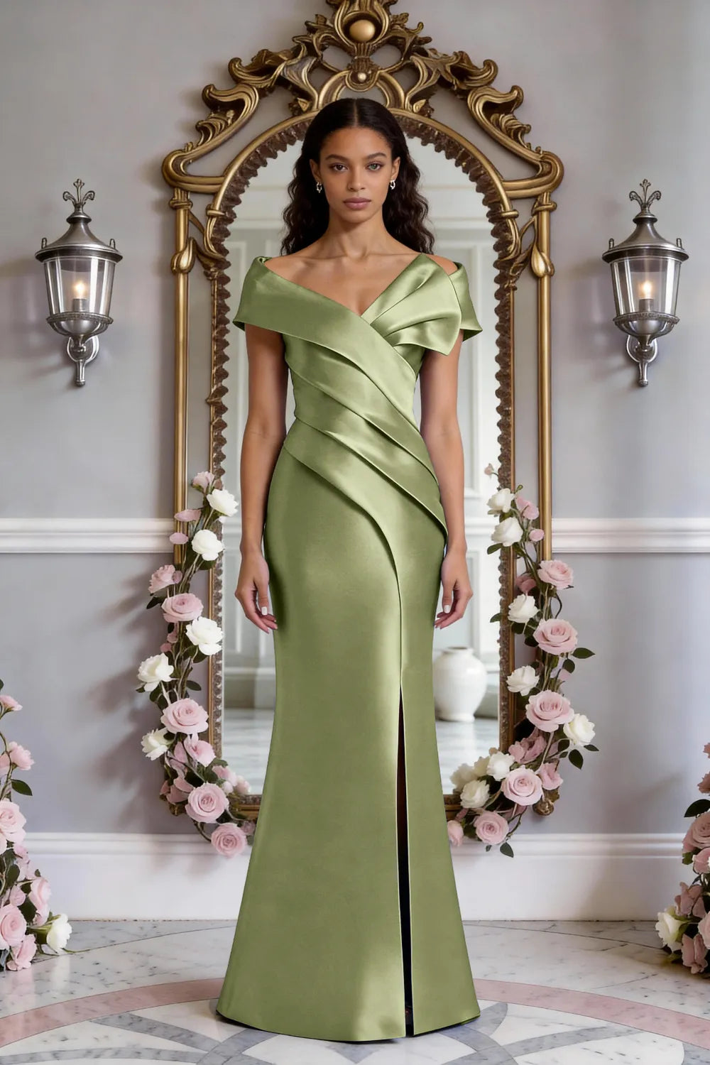 Celeste Button-Back Elegant Gown