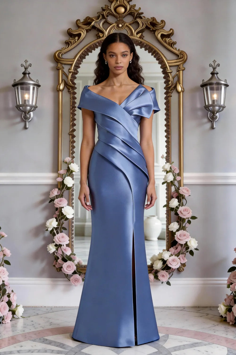 Celeste Button-Back Elegant Gown
