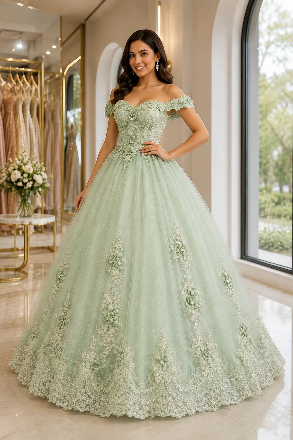 Sage Green QuinceaneraDress