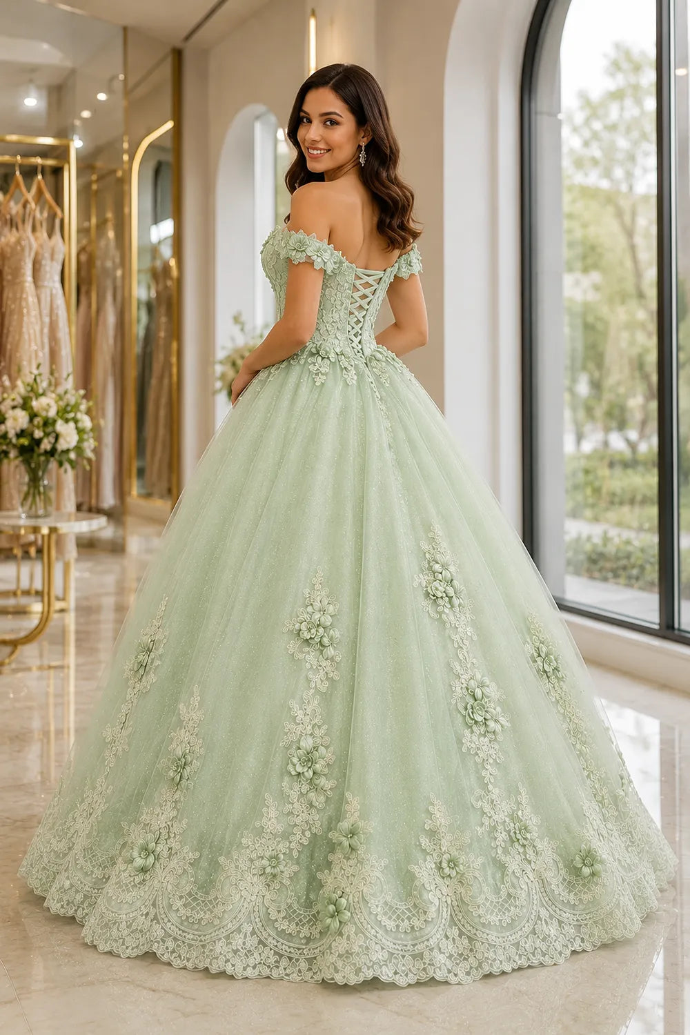 Sage Green QuinceaneraDress