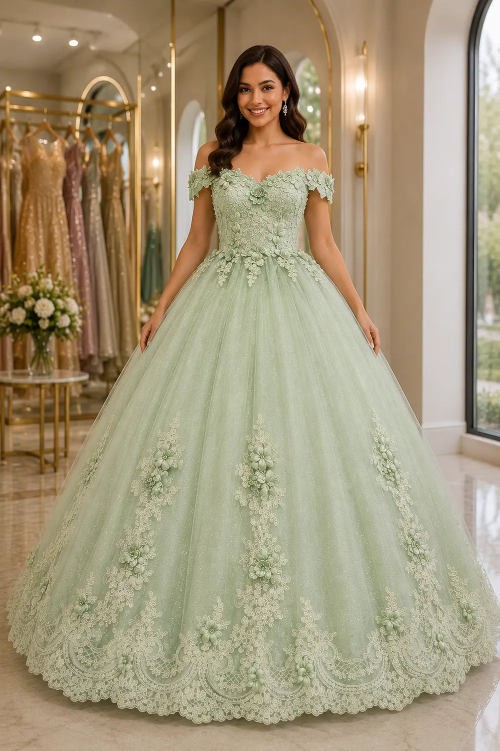 Sage Green QuinceaneraDress