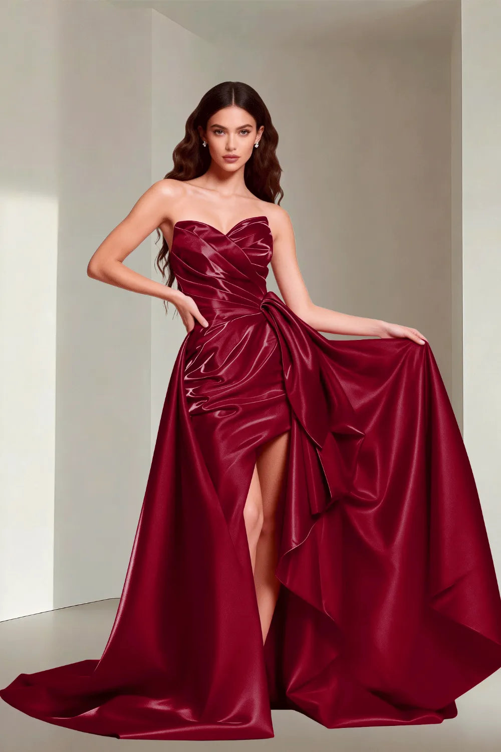 Aurelia Strapless Bow Back Evening Gown