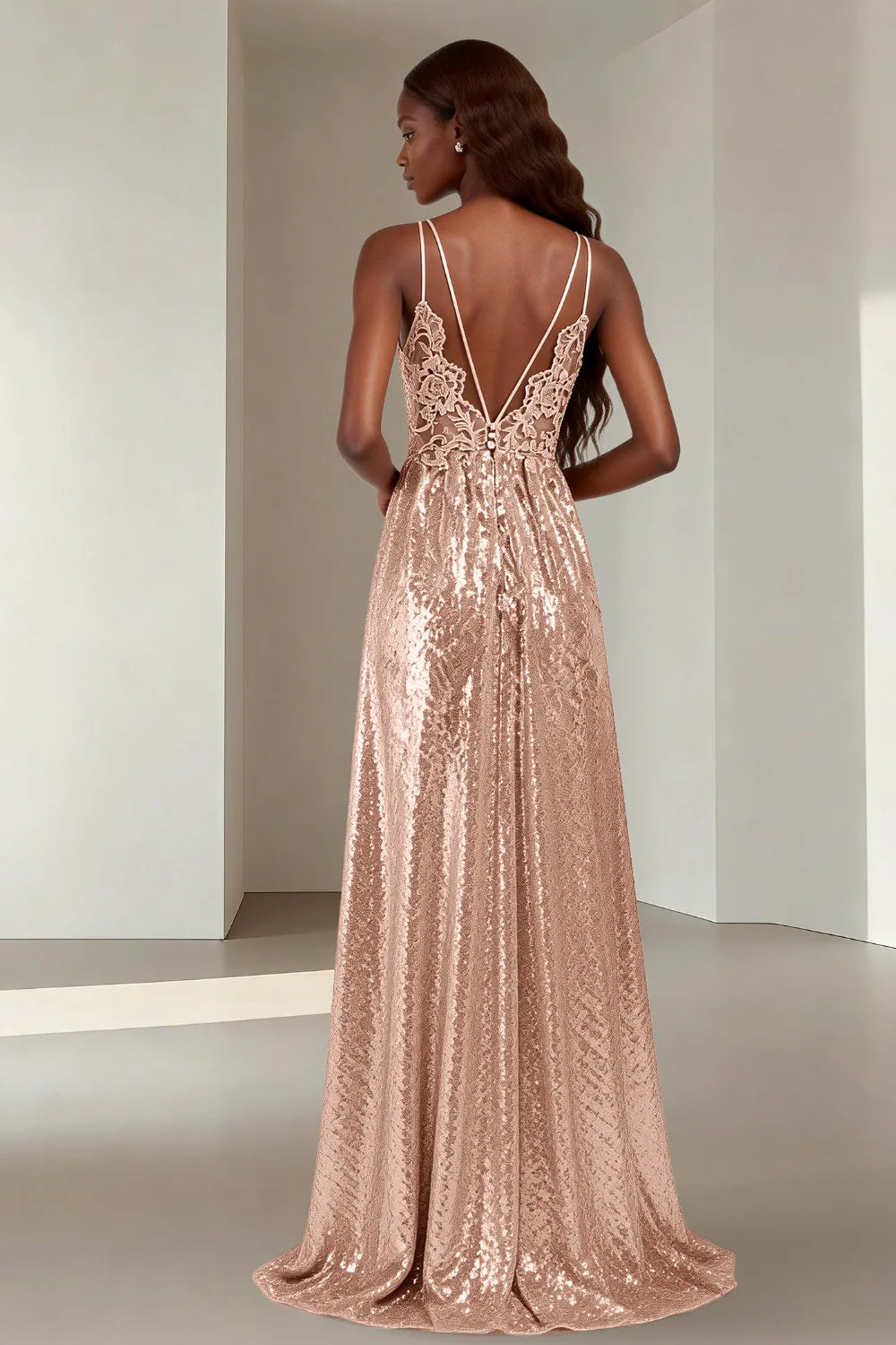 Elara Elegant Sequin Floor Length Dress