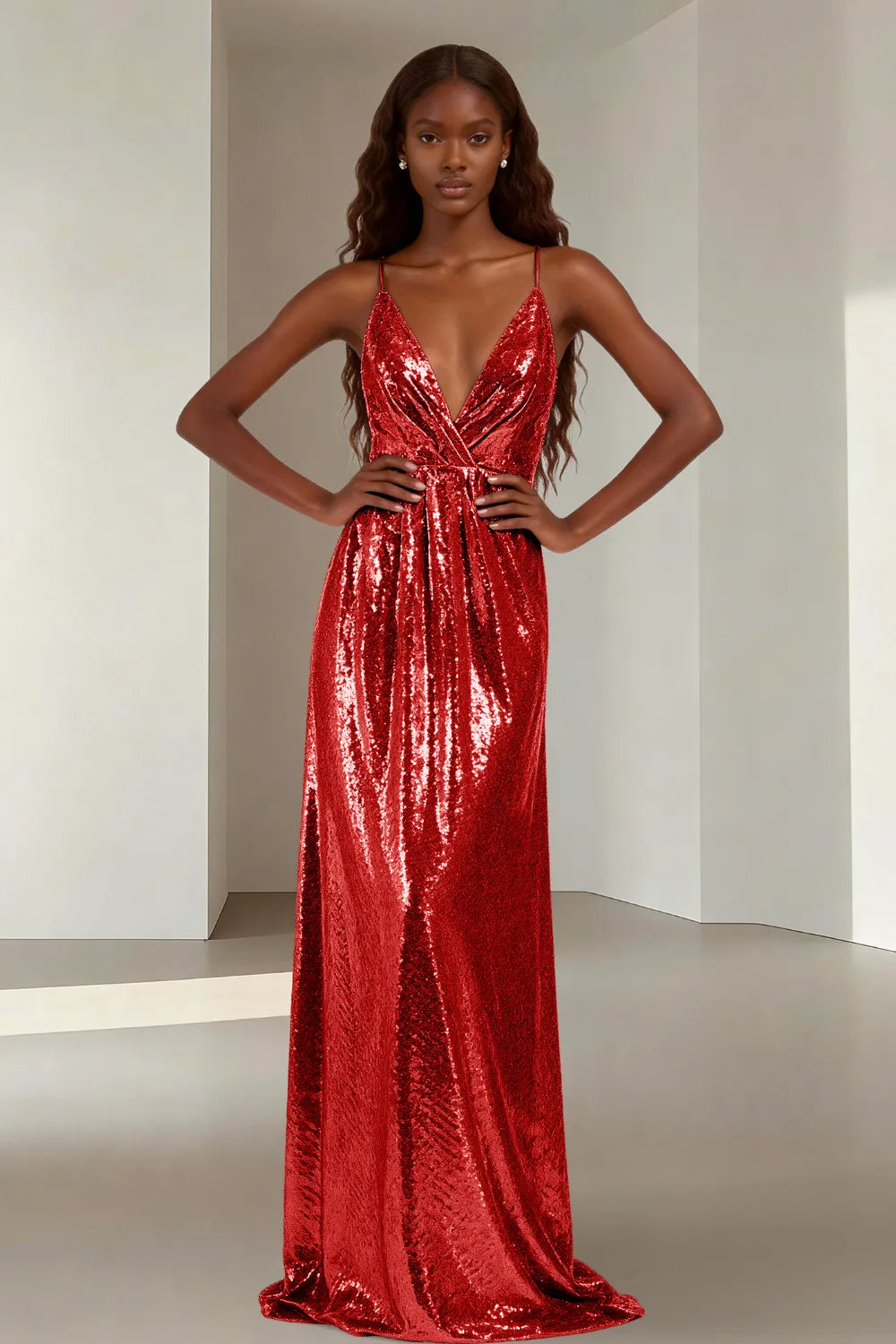 Elara Elegant Sequin Floor Length Dress