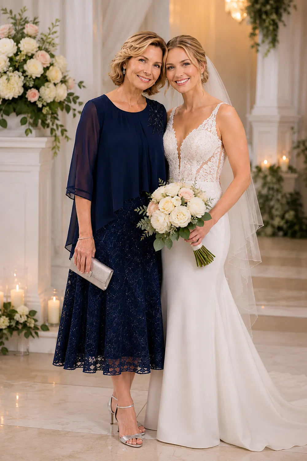 Celestine Lace Overlay Chiffon Mother of the Bride Dress