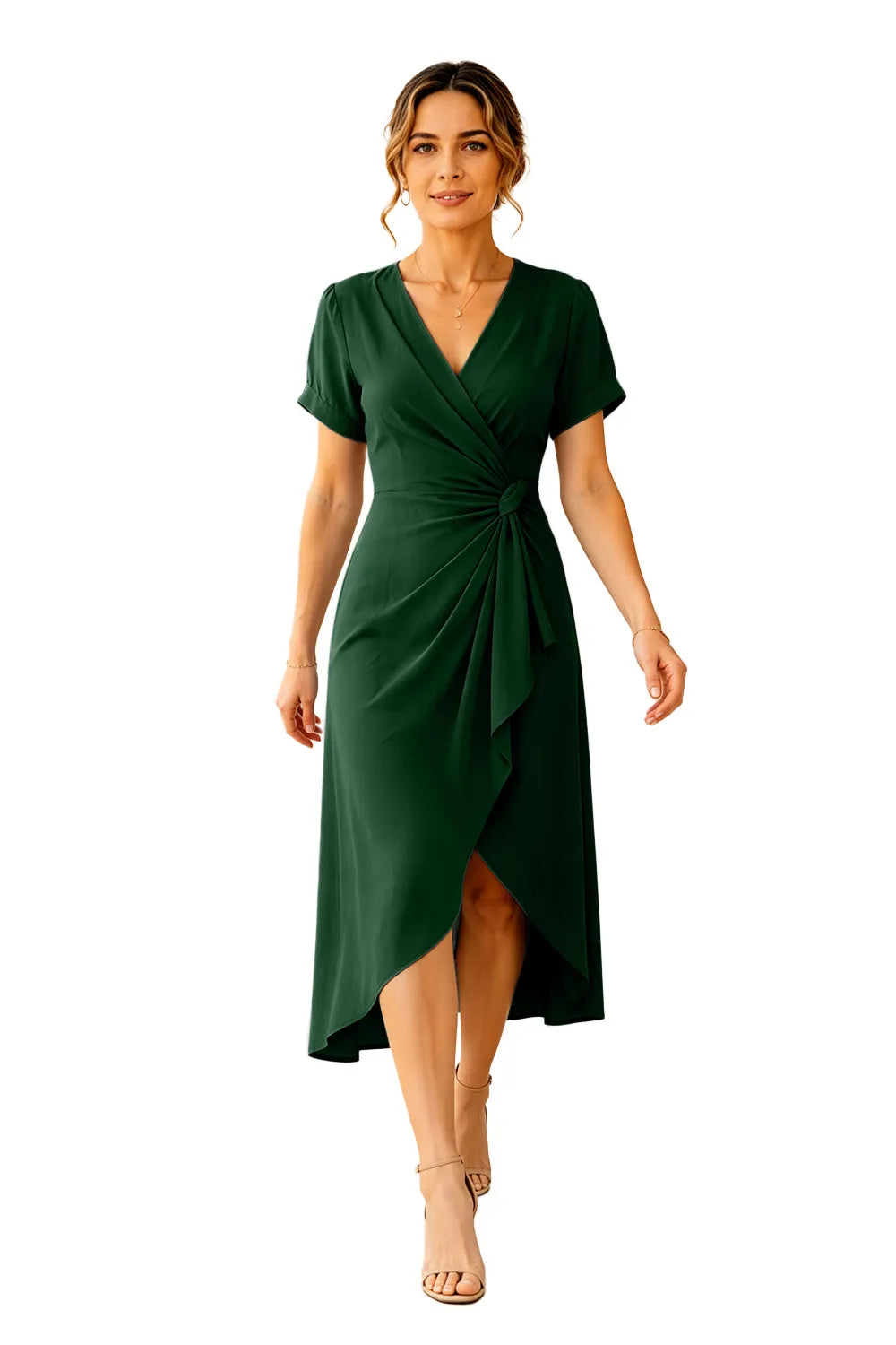 Wrap Front Wedding Guest Dress
