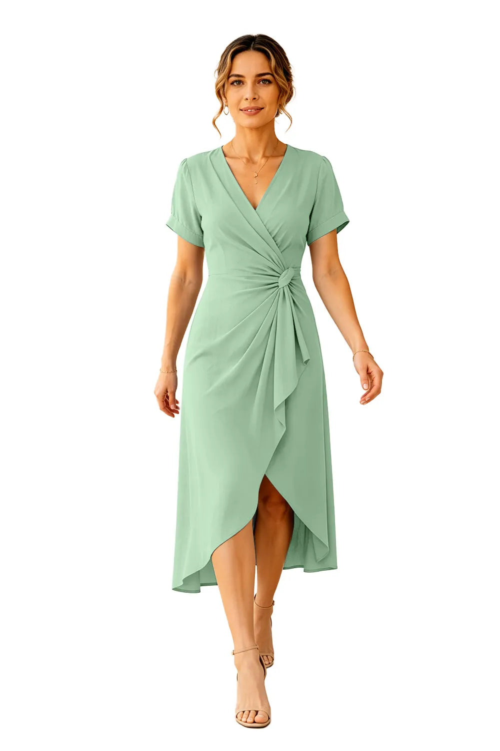 Wrap Front Wedding Guest Dress