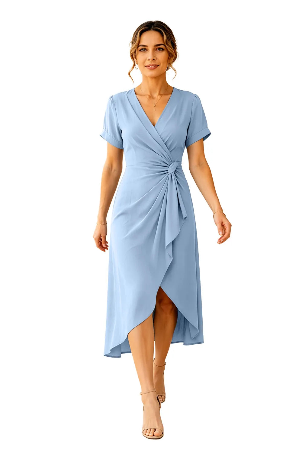 Wrap Front Wedding Guest Dress