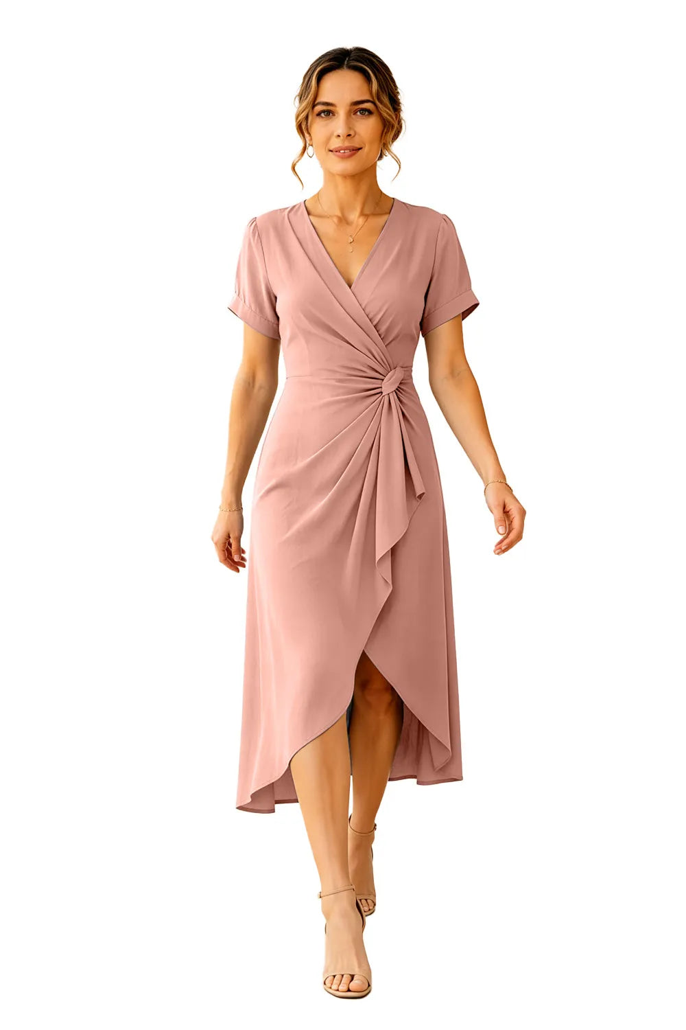 Wrap Front Wedding Guest Dress