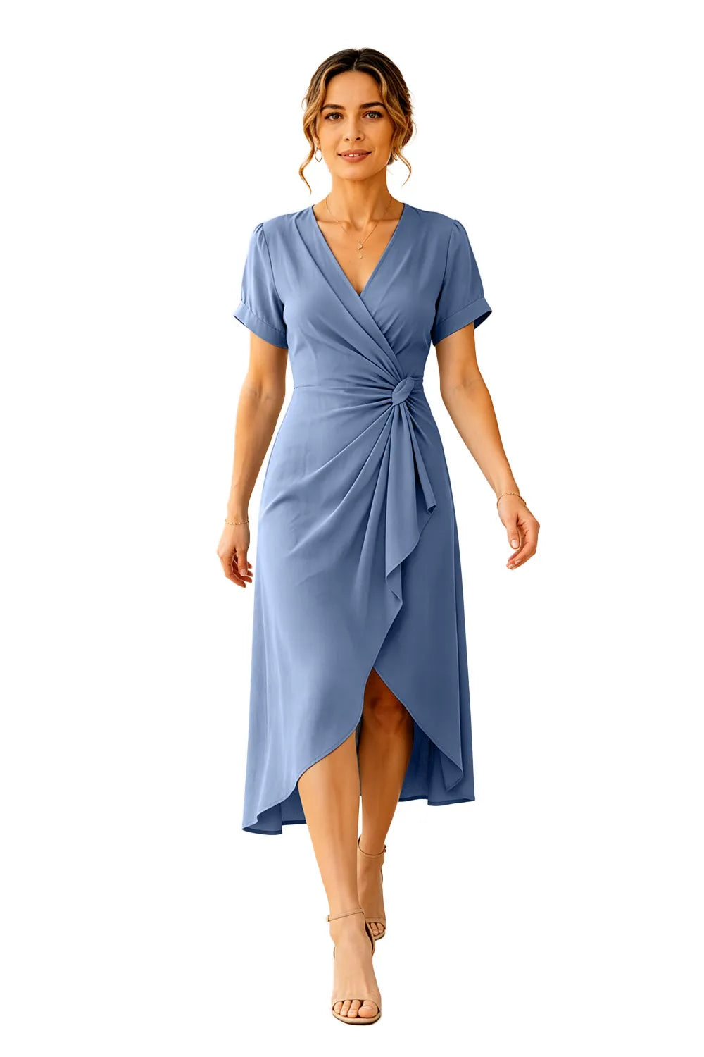 Wrap Front Wedding Guest Dress